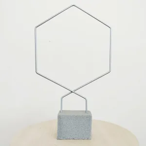 Podpora metalowa do roślin heksagon srebrny