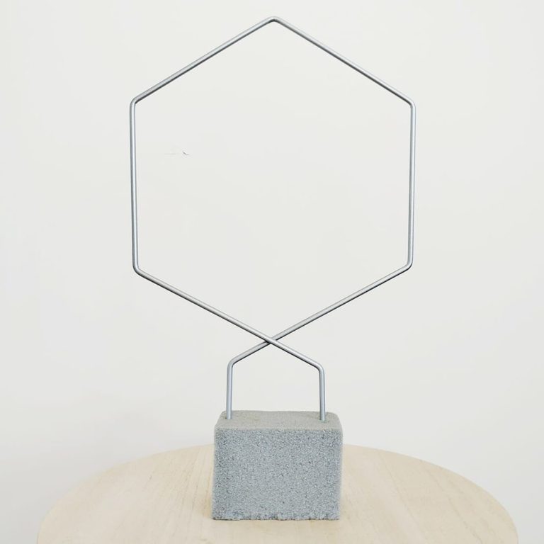 Podpora metalowa do roślin heksagon srebrny