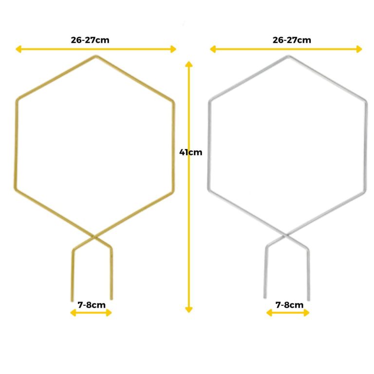Podpora metalowa do roślin heksagon złoty