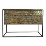 Kwietnik metalowy z doniczką złoto czarny 47cm