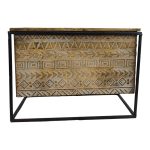 Kwietnik metalowy z doniczką złoto czarny 32cm