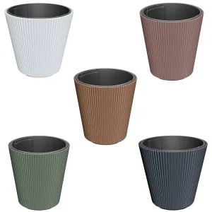 Doniczka plastikowa "Stożek" prążkowana ceglasta