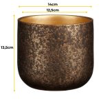 Osłonka ceramiczna na doniczkę Paul miedziana