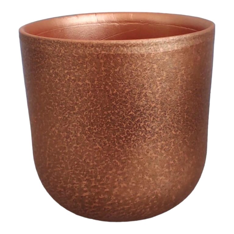 Osłonka ceramiczna na doniczkę Paul miedziana