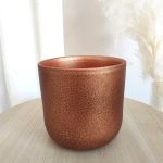 Osłonka ceramiczna na doniczkę Paul miedziana