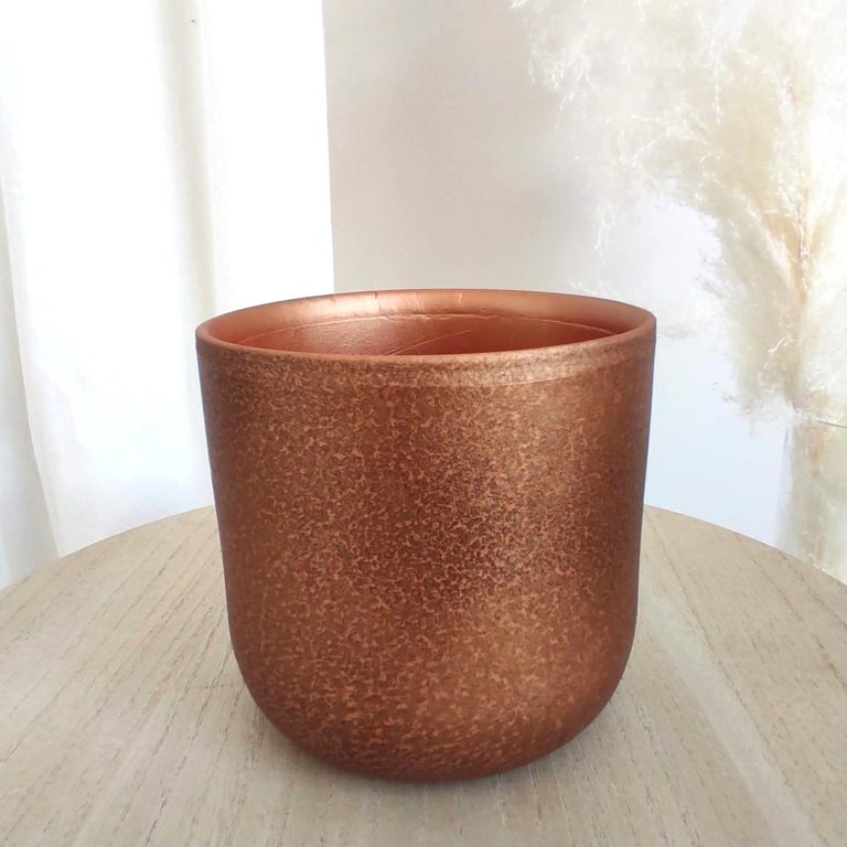 Osłonka ceramiczna na doniczkę Paul miedziana