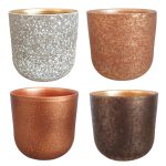 Osłonka ceramiczna na doniczkę Paul miedziana