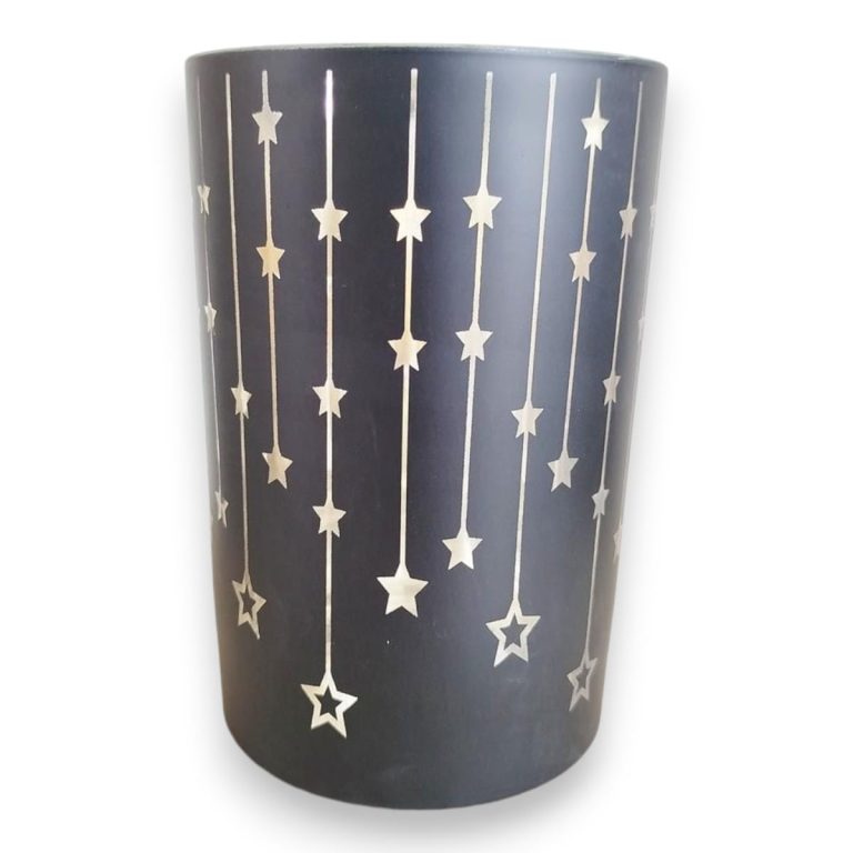 Świecznik szklany czarny 17,5cm