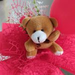 Bukiet z misiem na Walentynki