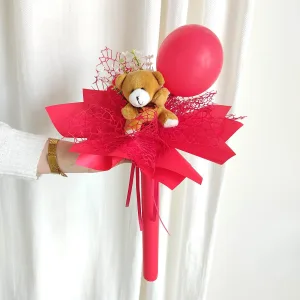 Bukiet z misiem na Walentynki