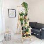 Drewniany regał na kwiaty drabina duża