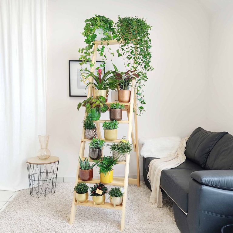 Drewniany regał na kwiaty drabina duża