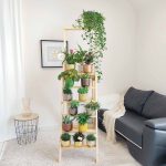 Drewniany regał na kwiaty drabina duża