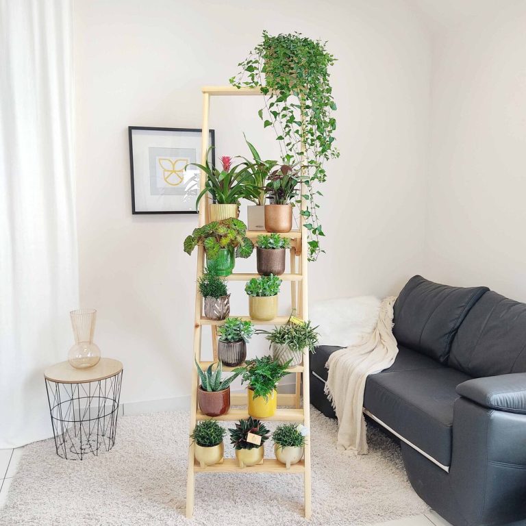 Drewniany regał na kwiaty drabina duża