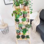 Drewniany regał na kwiaty drabina duża
