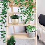 Drewniany regał na kwiaty drabina duża