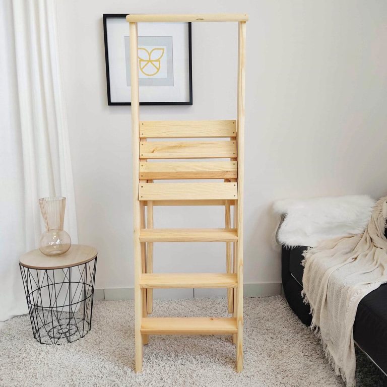 Drewniany regał na kwiaty drabina mała