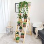 Drewniany regał na kwiaty drabina mała