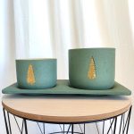 Osłonka ceramiczna okrągła z podstawką zestaw świąteczny