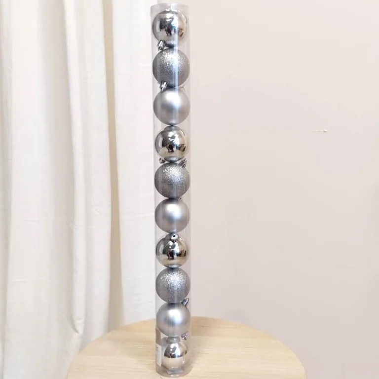 Bombki srebrne mix 10szt