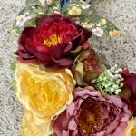 Wianek wiosenny ze sztucznych kwiatów  - 40cm - ręcznie robiony