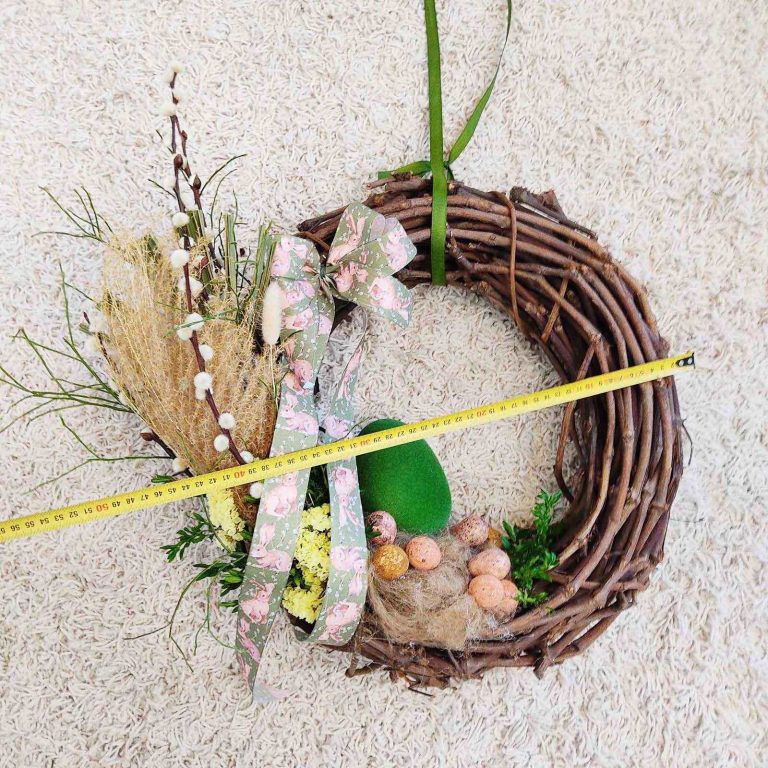 Wianek na drzwi ręcznie robiony Wielkanoc  50cm