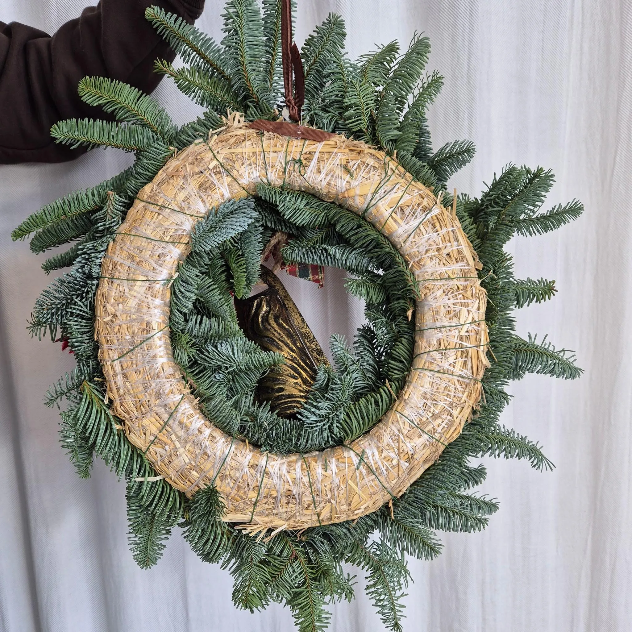 Wianek świąteczny bożonarodzeniowy żywy - 50cm - ręcznie robiony