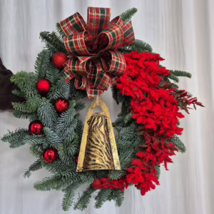 Wianek świąteczny bożonarodzeniowy żywy - 50cm - ręcznie robiony