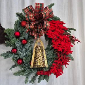 Wianek świąteczny bożonarodzeniowy żywy - 50cm - ręcznie robiony