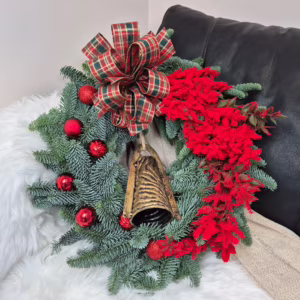 Wianek świąteczny bożonarodzeniowy żywy - 50cm - ręcznie robiony