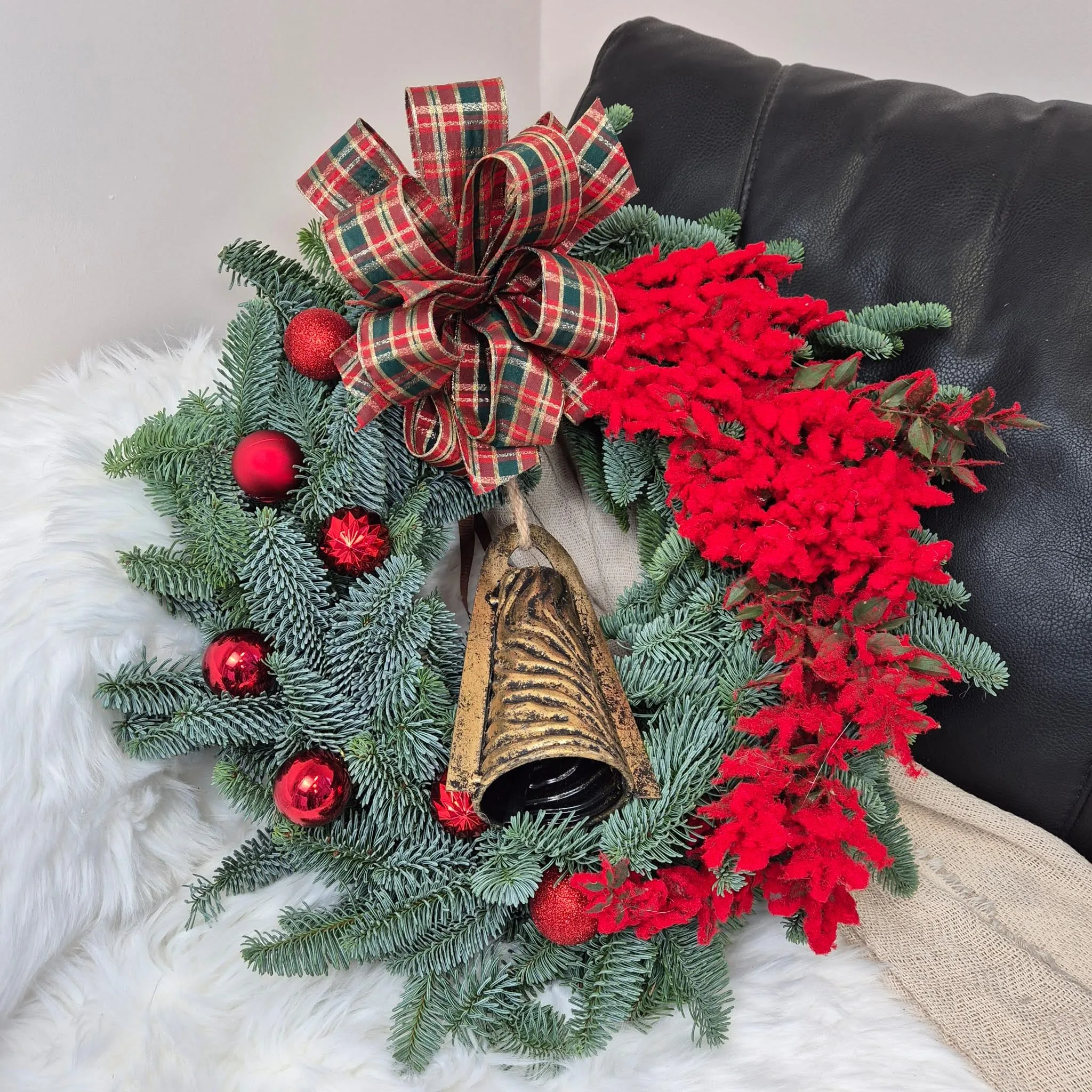 Wianek świąteczny bożonarodzeniowy żywy - 50cm - ręcznie robiony