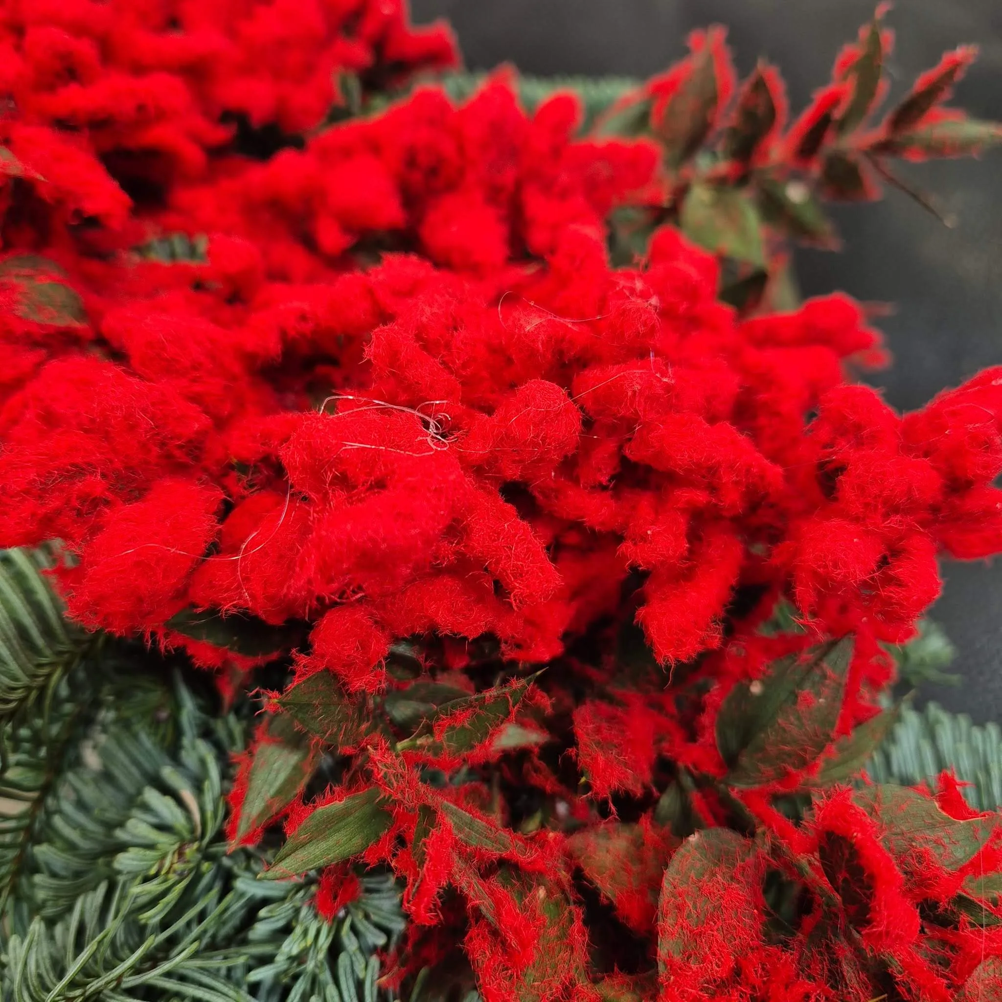 Wianek świąteczny bożonarodzeniowy żywy - 50cm - ręcznie robiony