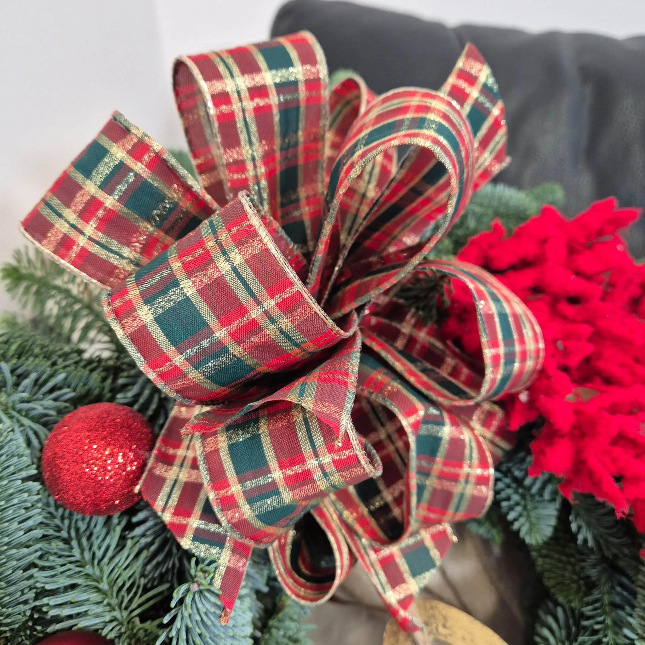 Wianek świąteczny bożonarodzeniowy żywy - 50cm - ręcznie robiony