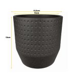 Osłonka ceramiczna Nola ciemno szara 13cm