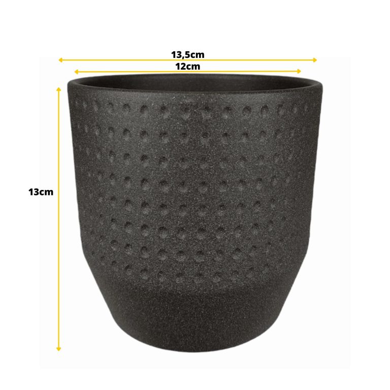 Osłonka ceramiczna Nola ciemno szara 13cm