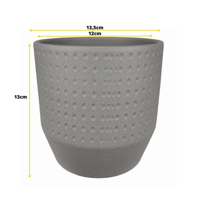 Osłonka ceramiczna Nola jasno szara 13cm