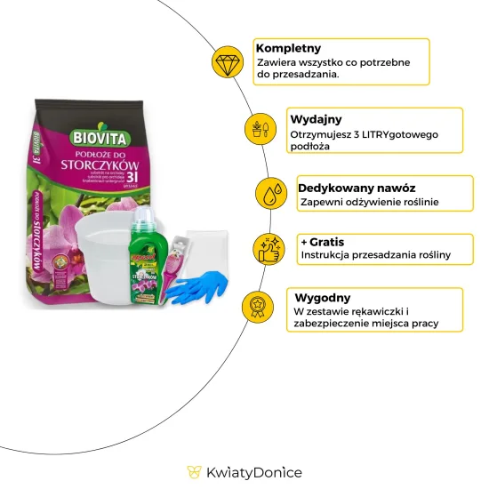 Zestaw do przesadzania storczyków orchidei