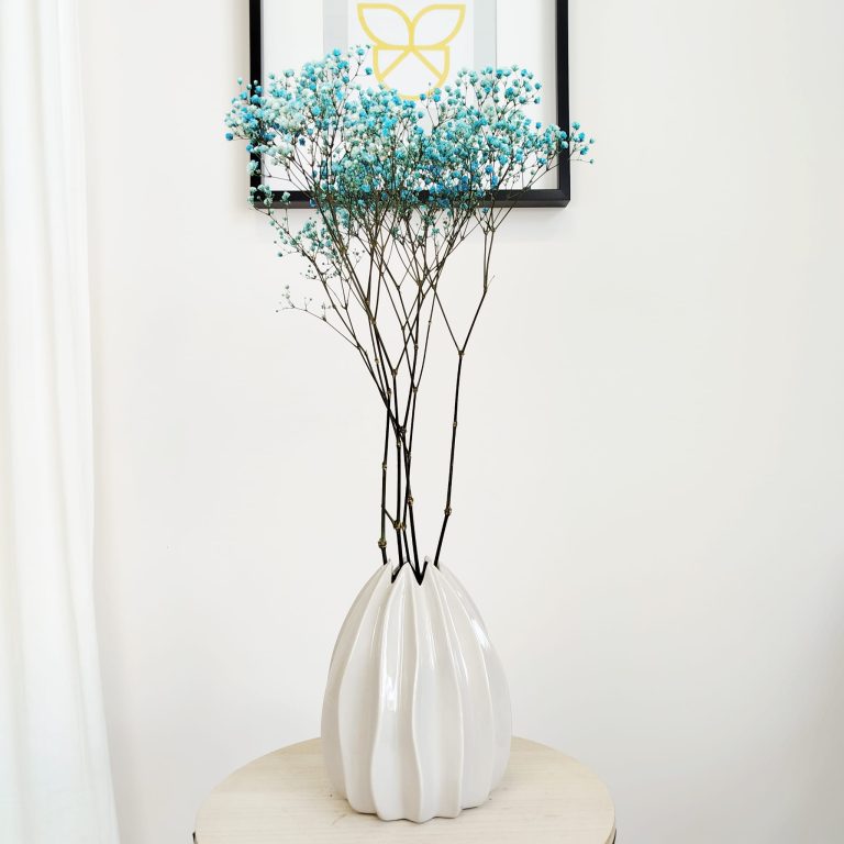 Gipsówka stabilizowana wiecznie żywa niebieska mały bukiet