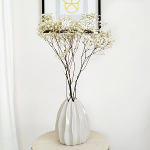 Gipsówka stabilizowana wiecznie żywa biała mały bukiet