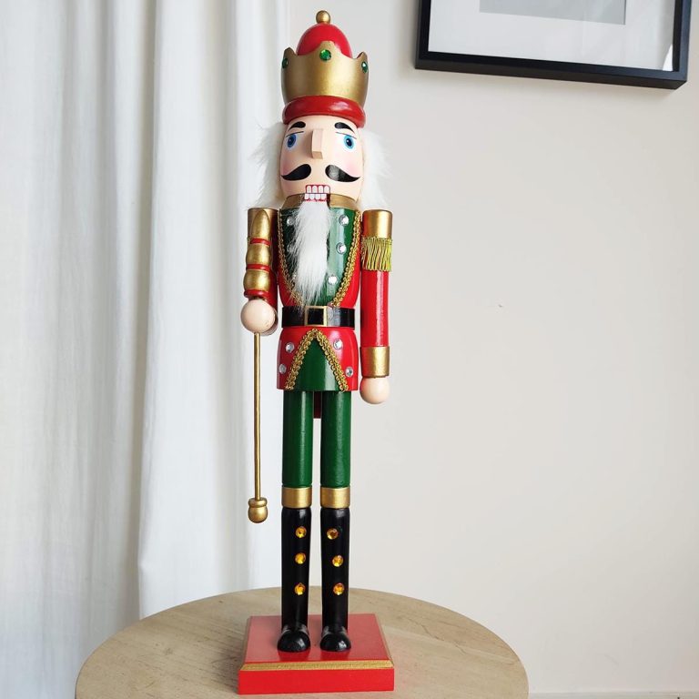 Figurka, dziadek do orzechów, ozdoba świąteczna drewniany zielony 60cm