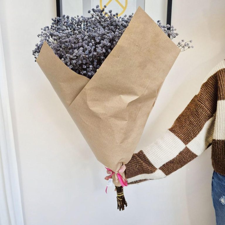 Gipsówka stabilizowana wiecznie żywa granatowa duży bukiet