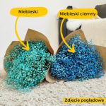 Gipsówka stabilizowana wiecznie żywa niebieska ciemna duży bukiet