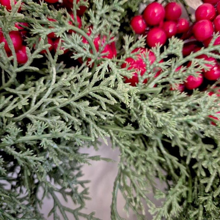 Wianek na drzwi świąteczny Boże Narodzenie sztuczne kwiaty  50cm