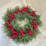 Wianek na drzwi świąteczny Boże Narodzenie sztuczne kwiaty  50cm