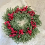Wianek na drzwi świąteczny Boże Narodzenie sztuczne kwiaty  50cm