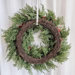 Wianek na drzwi świąteczny Boże Narodzenie sztuczne kwiaty  50cm