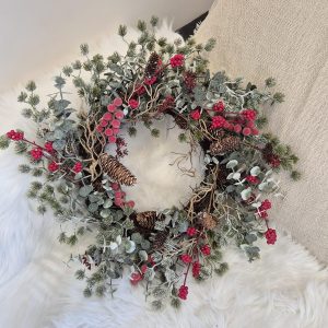 Wianek na drzwi świąteczny Boże Narodzenie sztuczny 55cm