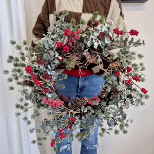 Wianek na drzwi świąteczny Boże Narodzenie sztuczny 55cm