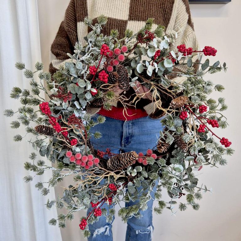 Wianek na drzwi świąteczny Boże Narodzenie sztuczny 55cm