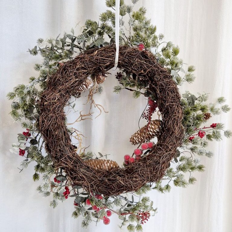 Wianek na drzwi świąteczny Boże Narodzenie sztuczny 55cm